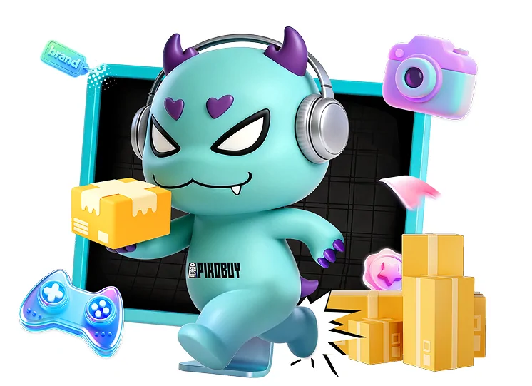 Illustration of the mascot holding a parcel with coins