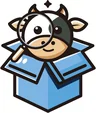 Niuniubox mascot: a cow in an open carton