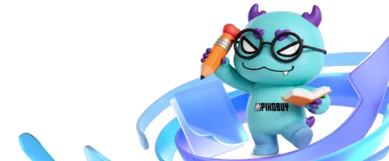 Illustration of the mascot reading, used on the official guide