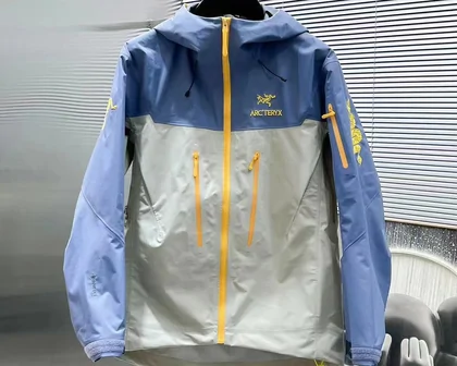 Blue and grey zip jacket