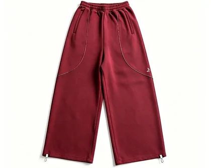 Burgundy drawstring trousers